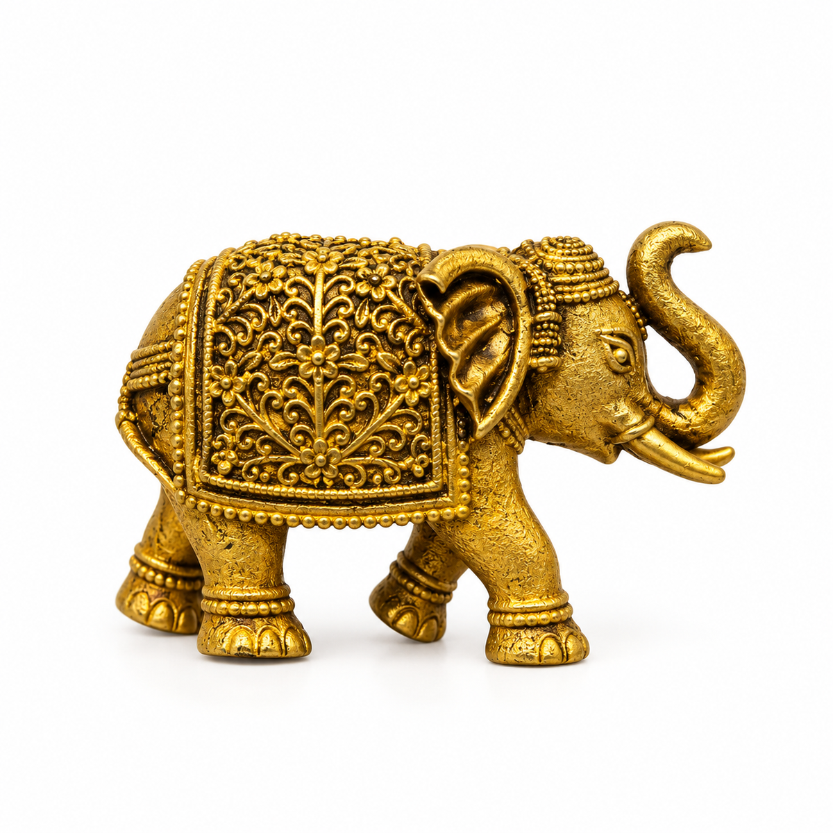 BRASS ELEPHANT SHOWPIECE - DECORATIVE MINIATURE ELEPHANT IDOL