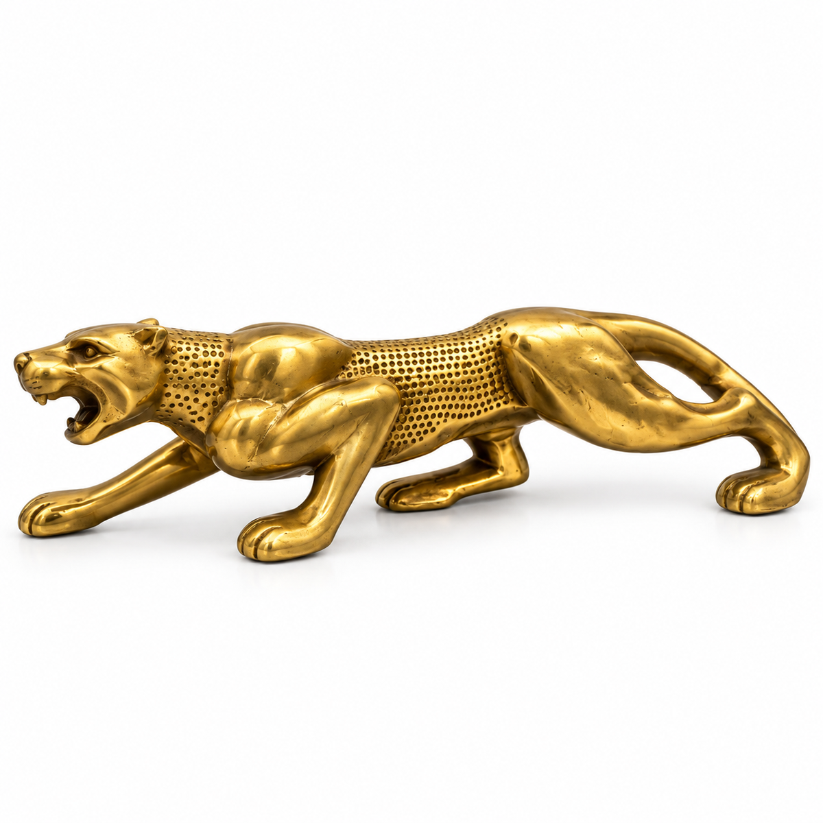 GOLDEN BRASS CHEETAH SHOWPIECE