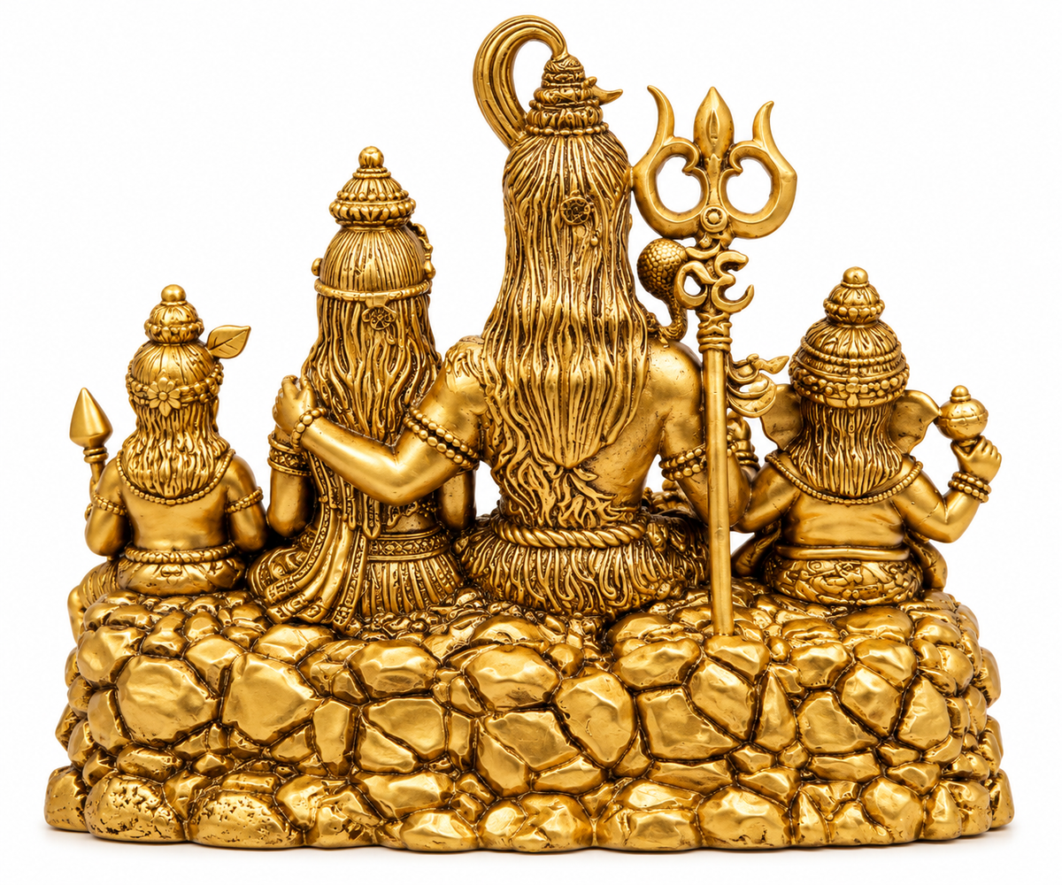 BRASS SHIV PARIVAR IDOL - 5 INCHES