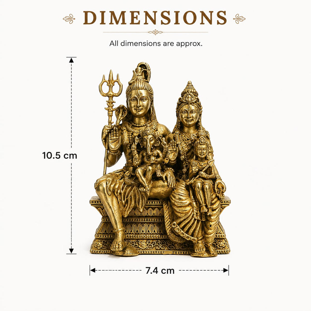 BRASS SHIV PARIVAR IDOL - 4 INCHES