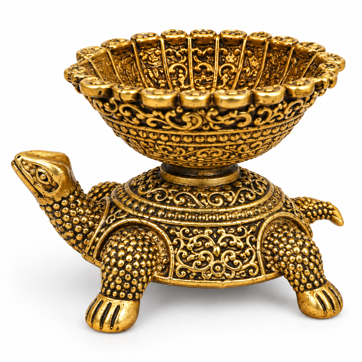 BRASS TURTLE DIYA - DECORATIVE OIL LAMP