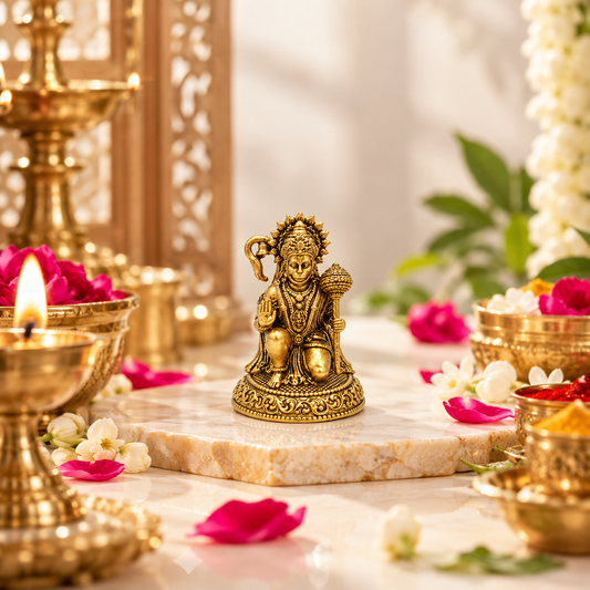 BRASS HANUMAN JI IDOL - A SYMBOL OF STRENGTH AND DEVOTION