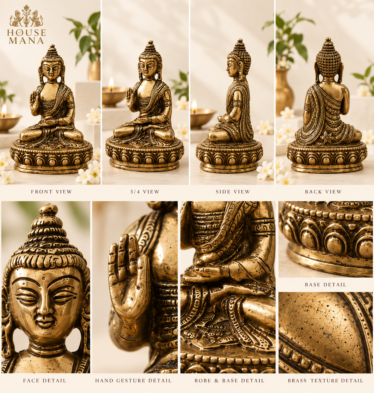 ANTIQUE BRASS BUDDHA STATUE