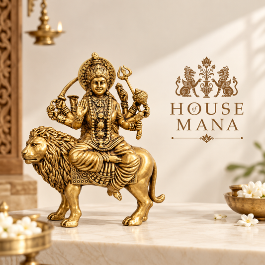 BRASS MAA DURGA IDOL - 4 INCHES