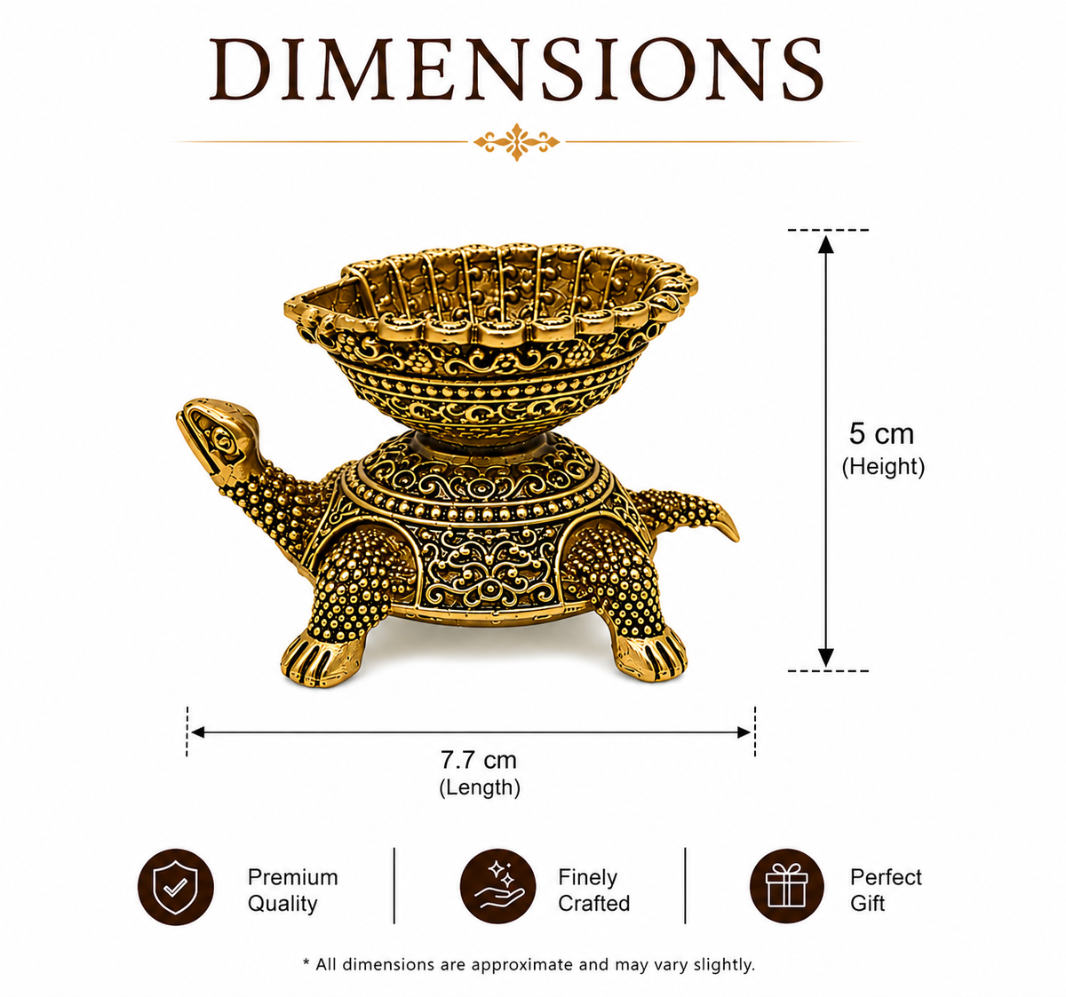 BRASS TURTLE DIYA - DECORATIVE OIL LAMP