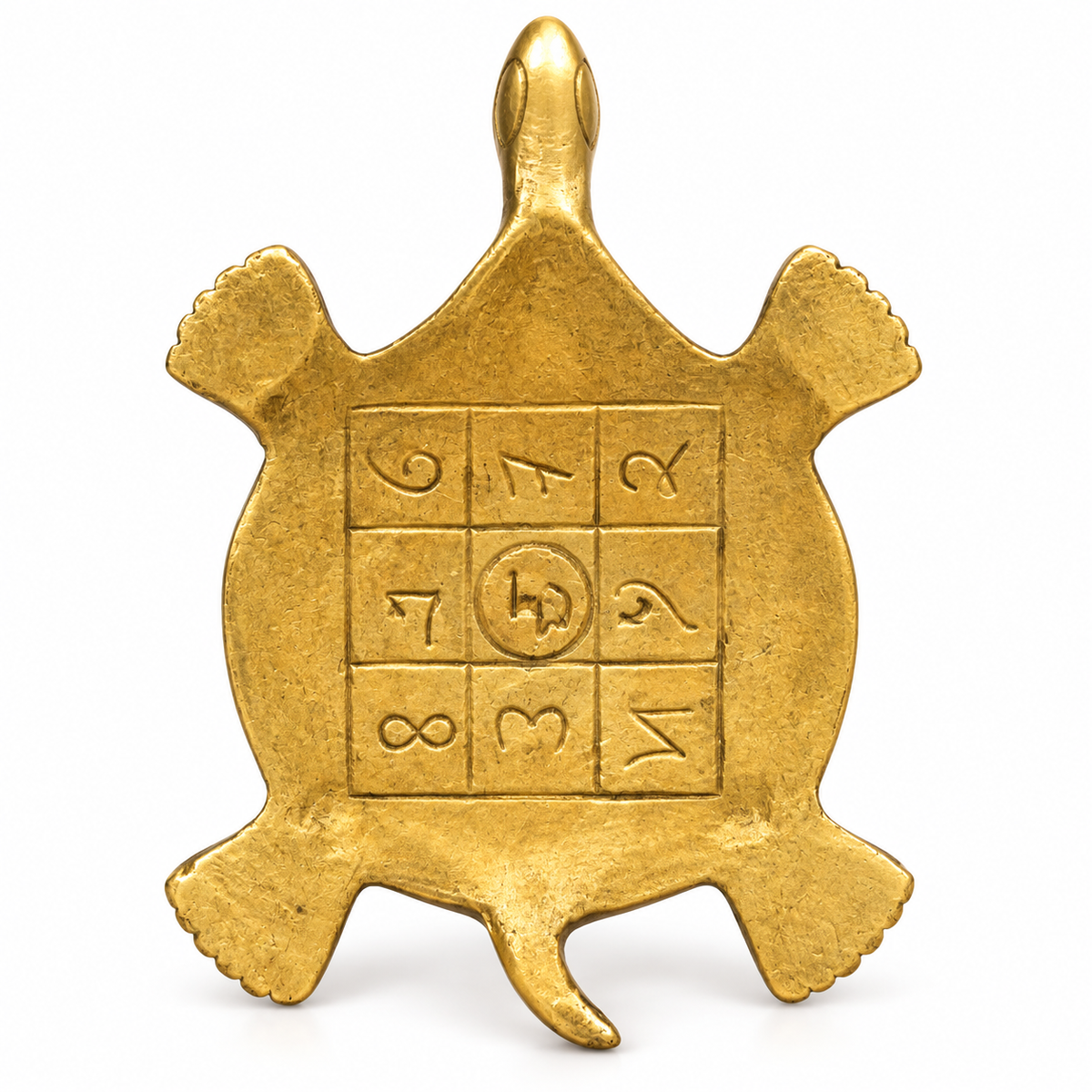 BRASS TURTLE DIYA WITH RED & GREEN STONE DETAILING