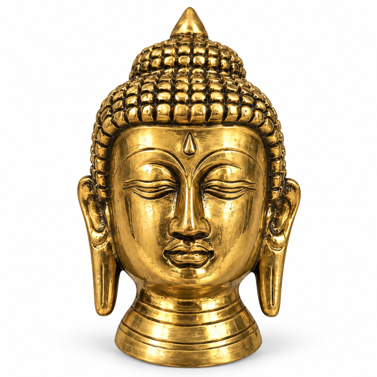 ANTIQUE BRASS BUDDHA FACE WALL HANGING