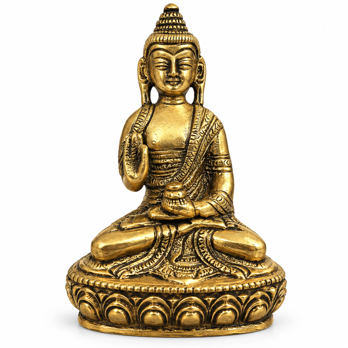 ANTIQUE BRASS BUDDHA STATUE