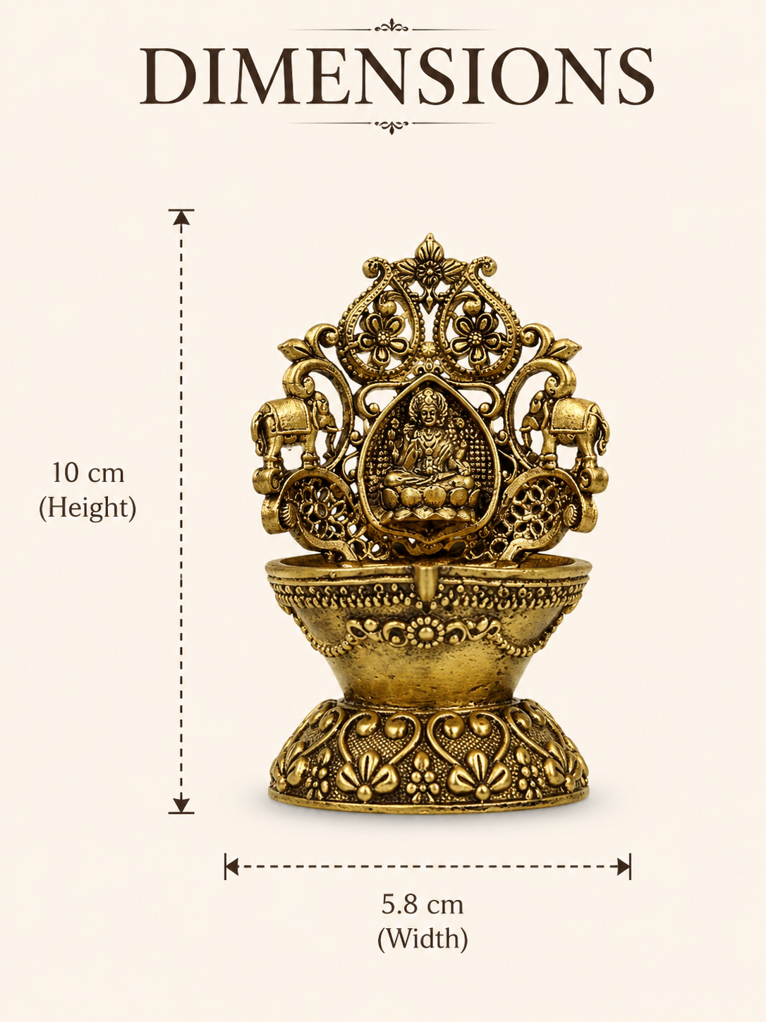 BRASS DIYA WITH TRADITIONAL GODDESS DESIGN
