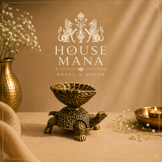 BRASS TURTLE DIYA - DECORATIVE OIL LAMP