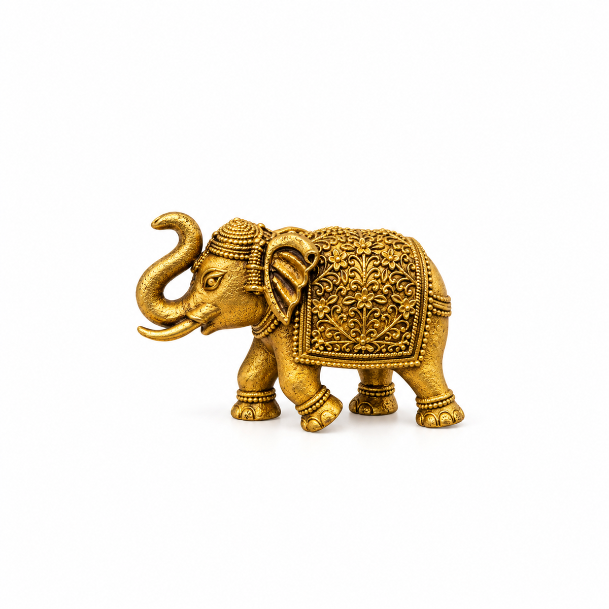 BRASS ELEPHANT SHOWPIECE - DECORATIVE MINIATURE ELEPHANT IDOL